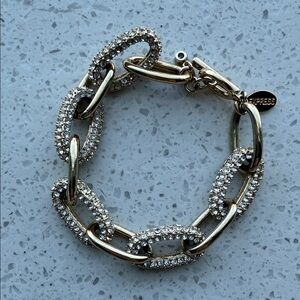 Express Gold Link Bracelet with Crystal Pavé Accents